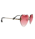 1xHeart Shaped Sunglasses Metal Frame Women Cute Aviator bee charm retro sunnies
