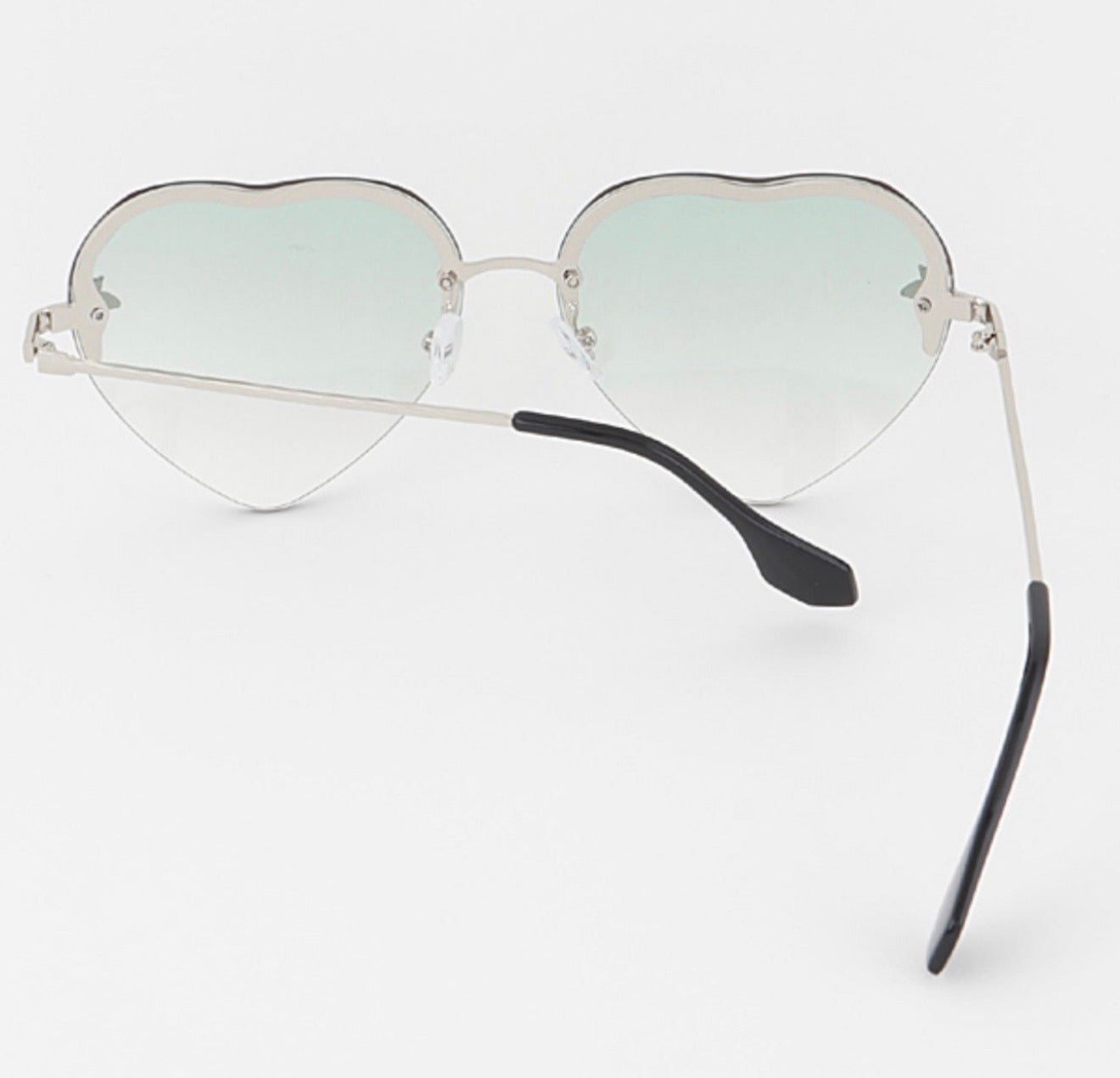 1xHeart Shaped Sunglasses Metal Frame Women Cute Aviator bee charm retro sunnies