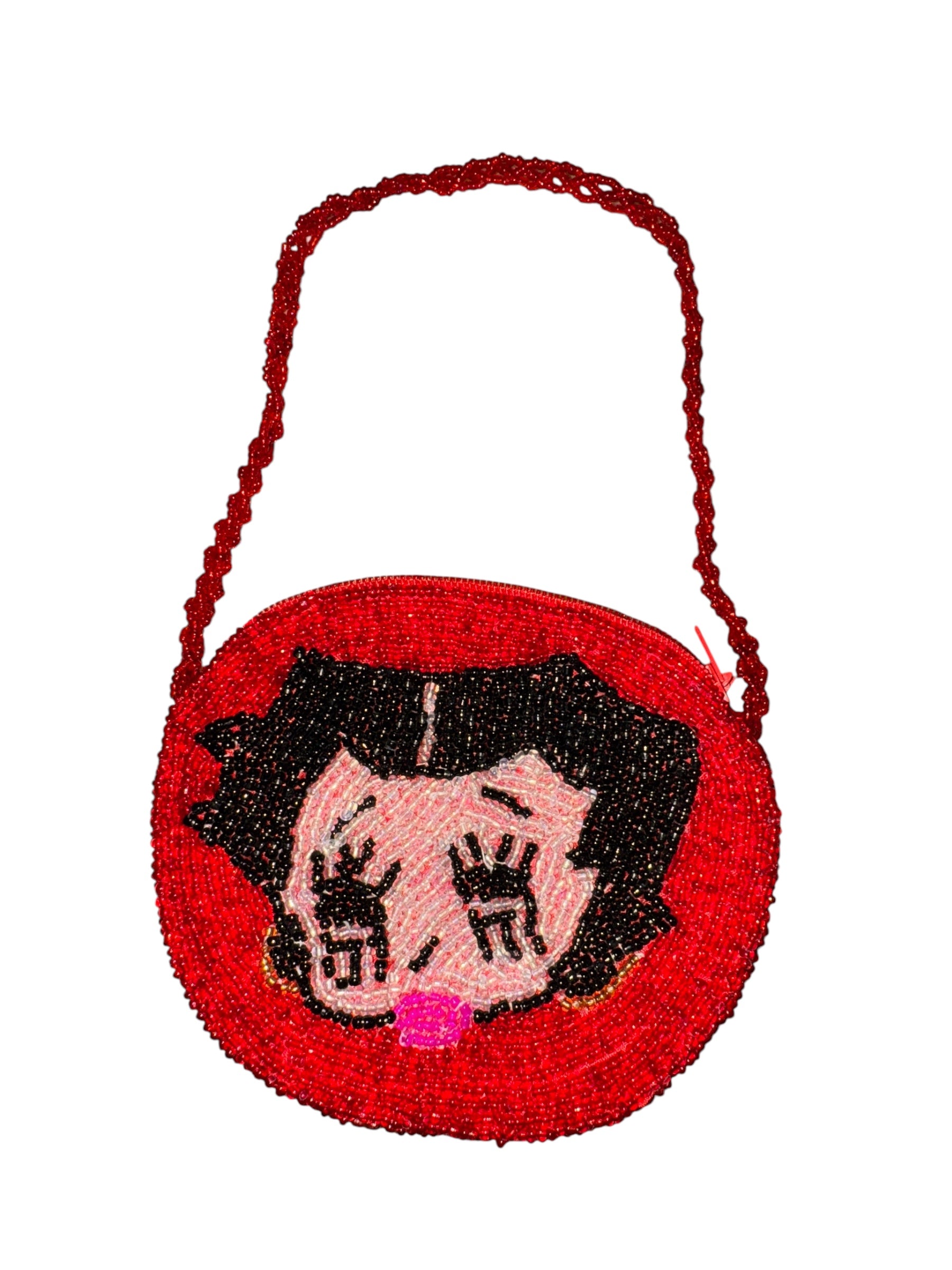3-Pc Fashion Set,8x5in Glass beaded Purse Coin Purse,6x3in Hair Brush,and 6x4in Swivel Stand Mini Pristine Mirror Betty Boop Set