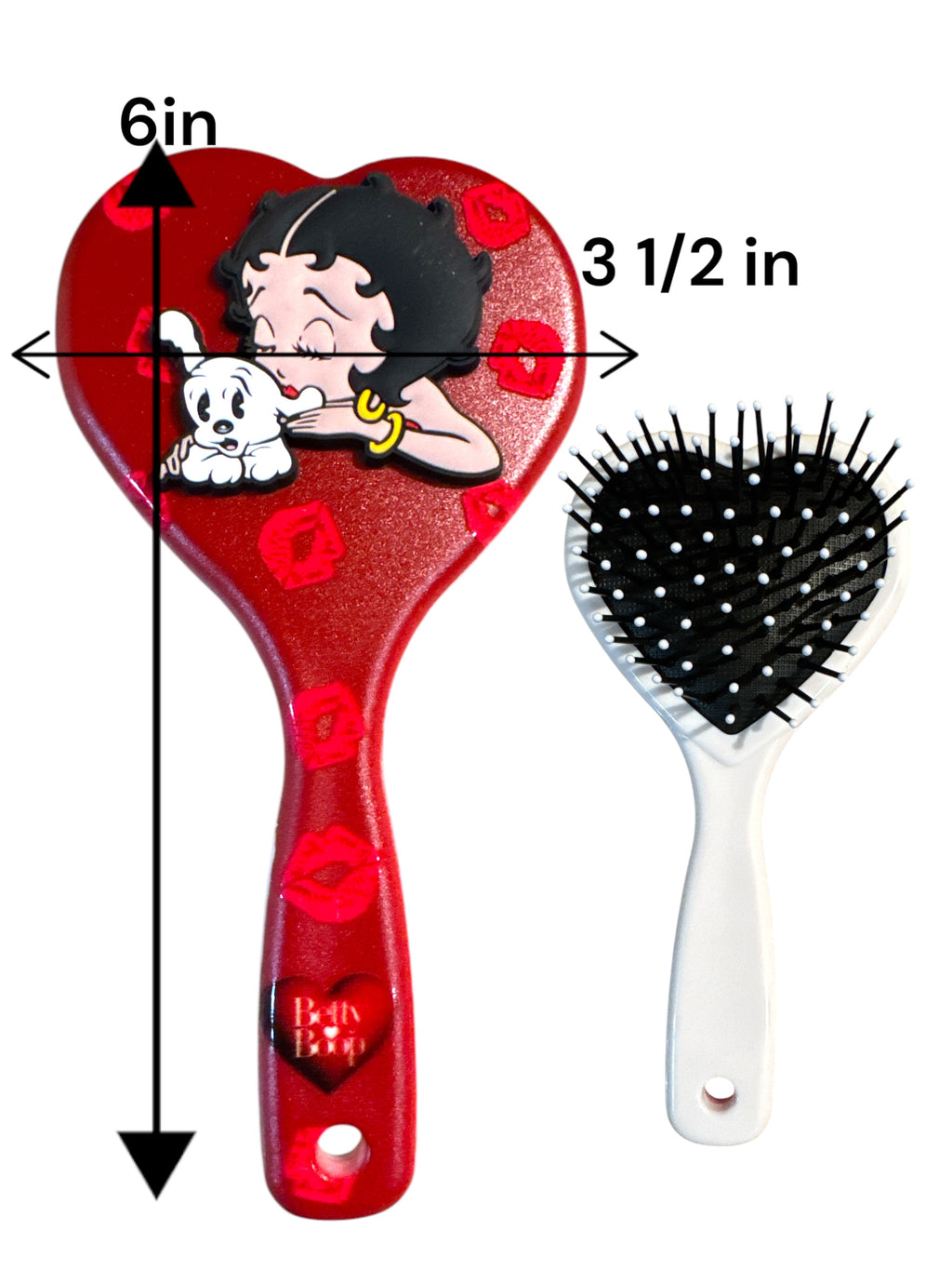 3-Pc Fashion Set,8x5in Glass beaded Purse Coin Purse,6x3in Hair Brush,and 6x4in Swivel Stand Mini Pristine Mirror Betty Boop Set